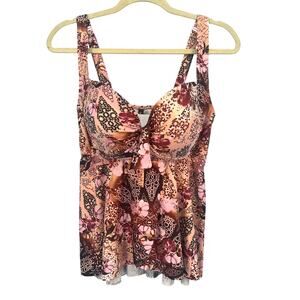 Torrid Multicolor Floral Paisley Tankini Top  Size 1 DD/DDD